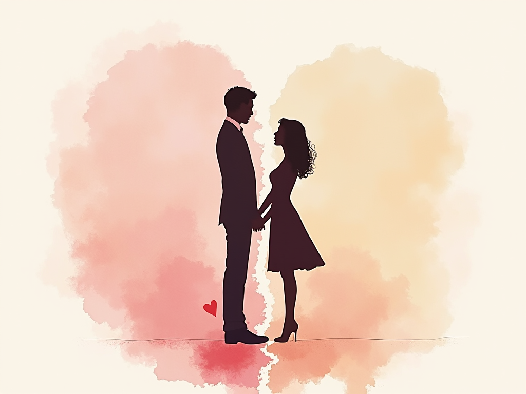 Couple texting breakup